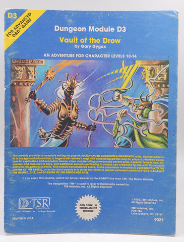 AD&D D3 Vault of the Drow VG, by Gary Gygax