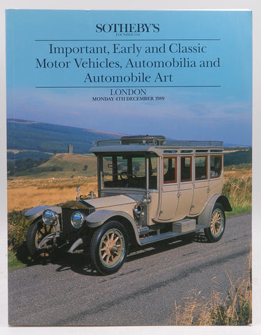 Sotheby's Antique and Classic Automobiles from the Collection of the Frederick C. Crawford Auto-Aviation Museum of the Western Reserve Historical Society. Sale 5990, March 31 1990, by Sotheby's