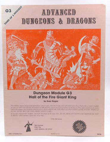 Hall of the Fire Giant King (Advanced Dungeons & Dragons Module G3), by Gygax, Gary