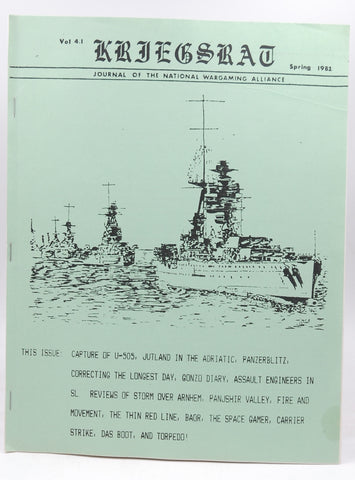 Kriegsrat Vol 4.1 Spring 1982 Wargamers Zine, by Duerr, Benninghof, Shoemaker, Cirelli, et al