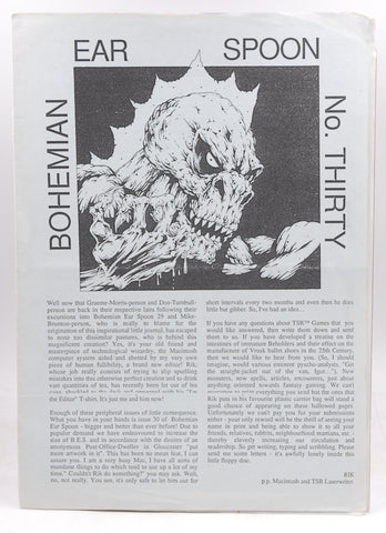 Bohemian Ear Spoon RPG Zine TSR England, by Graeme Morris, Don Turnbull