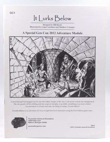 D&D 1e It Lurks Below PAcesetter Gen Con 2012 Module, by Bill Barsh