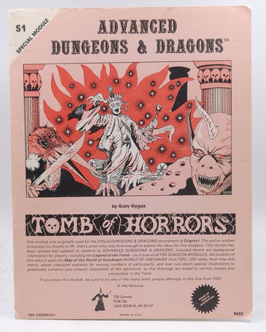 AD&D S1 Tomb of Horrors Monochrome, by Gary Gygax