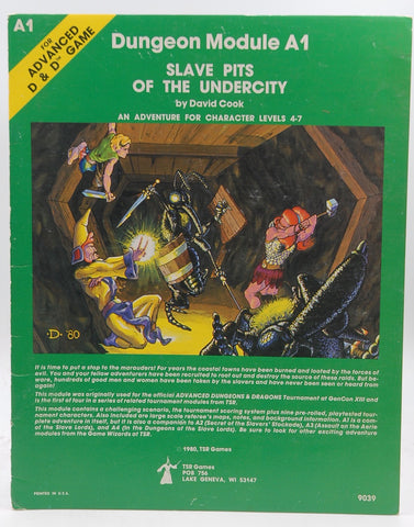 Slave Pits of the Undercity (Advanced Dungeons & Dragons module A1), by Cook, David