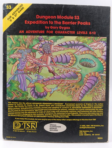 Expedition to the Barrier Peaks (Advanced Dungeons & Dragons module S3), by Gary Gygax
