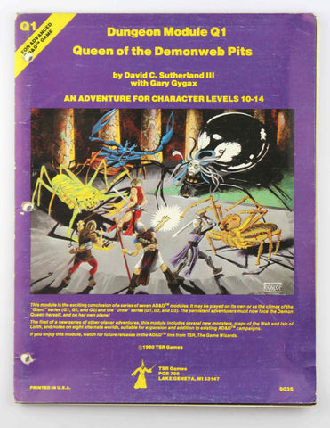 Dungeon Module Q1: Queen of the Demonweb Pits (Advanced Dungeons & Dragons), by Gary Gygax, David Sutherland III  