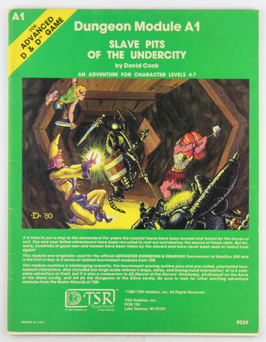 AD&D A1 Slave Pits of the Undercity VG, by David Cook  