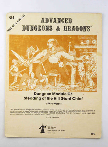 AD&D G1 Steading of the Hill Giant Chief VG, by Gary Gygax  