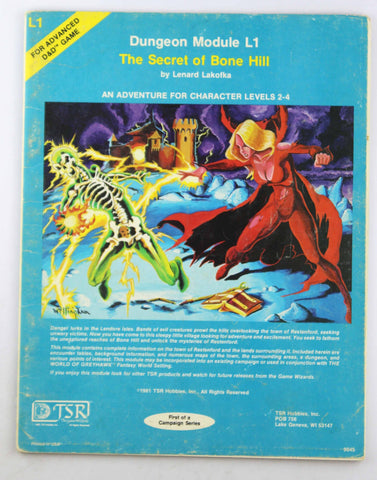 AD&D L1 The Secret of Bone Hill Rubbing, by Lenart Lakofka  