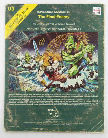 The Final Enemy (Advanced Dungeons and Dragons Adventure Module U3, An Adventure for Character Levels 3-5), by Don Turnbull, Dave J. Browne  