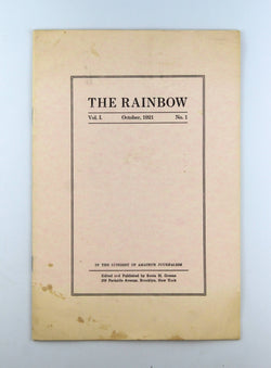 The Rainbow Vol 1 October 1921 No 1 Facsimile, by Greene, et al  