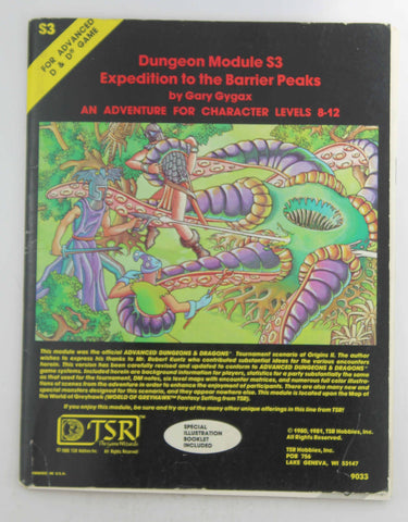 Expedition to the Barrier Peaks Dungeon Module S3 (AD& D Adventure for Character Levels 8-12), by Gygax, Gary  