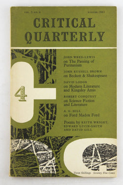 Critical Quarterly, Volume 5 No.4, Winter 1963, by COX, C.B. & DYSON, A.E. (eds)  