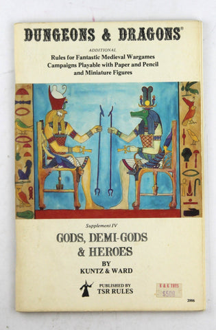D&D Supplement IV Gods, Demi-Gods & Heroes, by Kuntz, Ward  
