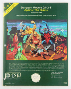 G1-2-3 AD&D Against the Giants VG 2 Hole, by Gary Gygax  
