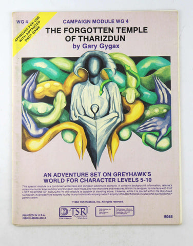 AD&D WG4 The Forgotten Temple of Tharizdun VG TSR, by Gary Gygax  