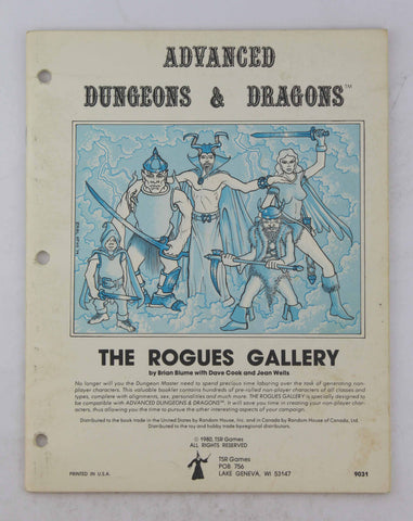 AD&D The Rogues Gallery VG, by Cook, Wells  