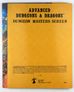 AD&D Dungeon Masters Screen First Printing 9024 Near Fine, by In House  