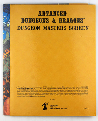 AD&D Dungeon Masters Screen First Printing 9024 Near Fine, by In House  