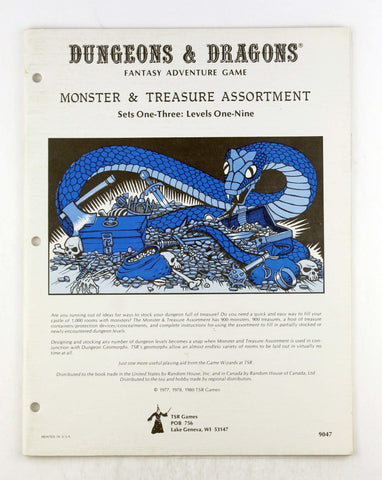 Dungeons & Dragons Monster & Treasure Assortment: Set One-Three: Levels One-Nine, by   