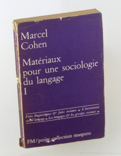 Materiaux pour une Sociologie du Langage, by Cohen Marcel  