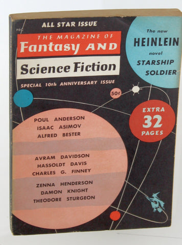 The Magazine of Fantasy and Science Fiction, October 1959, by Robert A. Heinlein,Alfred Bester,Poul Anderson,Zenna Henderson  