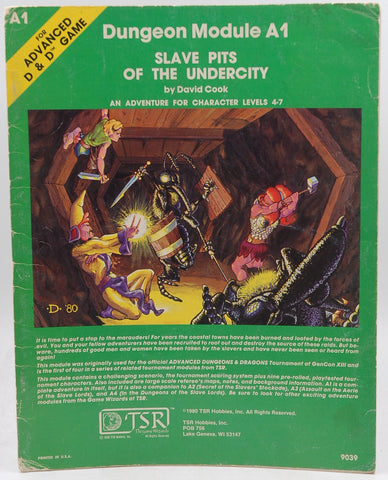 AD&D A1 Slave Pits of the Undercity VG+, by David Cook  