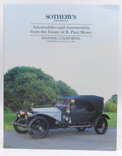 Sotheby's: Automobiles and Automobilia from the Estate of B. Paul Moser, August 18, 1993, by Sotheby's  