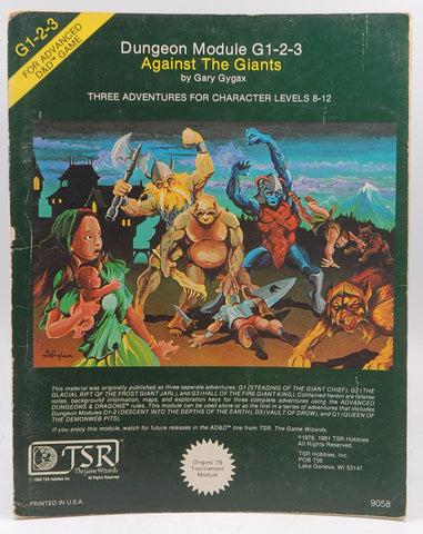 AD&D G1-2-3 Against the Giants Good, by Gary Gygax  