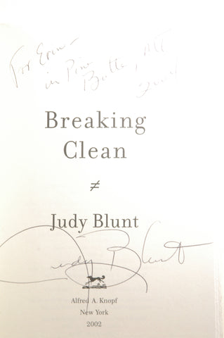 Breaking Clean, by Blunt, Judy Signed 