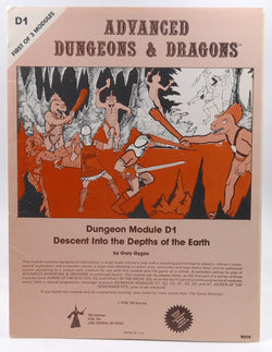AD&D D1 Monochrome Descent into the Depths of the Earth, by Gary Gygax  