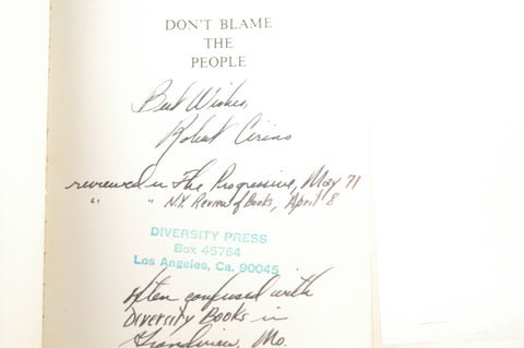 Don't blame the people;: How the news media use bias, distortion and censorship to manipulate public opinion, by Cirino, Robert  