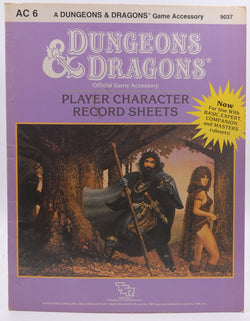 Ac6 Player Character Record Sheet, by TSR Inc  