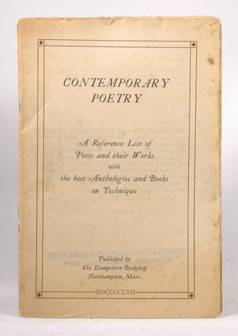 Contemporary Poetry A Reference List of Poets and Their Works, by   
