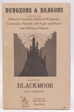 OD&D D&D Supplement II Blackmoor 4th Printing, by Dave Arneson  