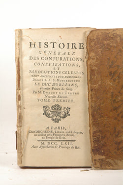 Histoire G?nerale des Conjurations, Conspirations et R?volutions C?lebres tant ancienne que modernes. Nouvelle ?dition.Tome Premier, by Duport du Tertre, M  