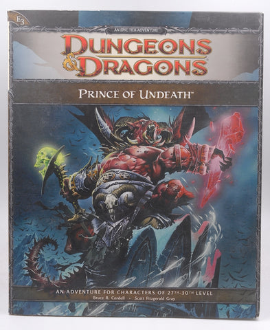 D&D 4e Prince of Undeath VG++, by Bruce R Cordell, et al  