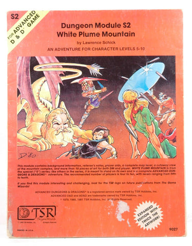 S2 TSR White Plume Mountain Fair lvl 5-10, by Lawrence Schick  