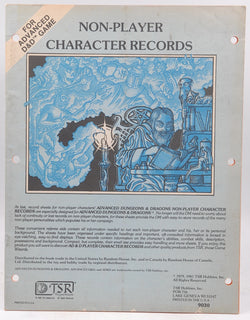 Non-Player Character Records No. 9030 (Advanced Dungeons & Dragons), by   