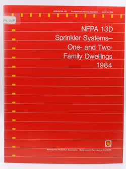 1984 NFPA 13D Sprinkler Systems One and Two Family Dwellings, by Staff  