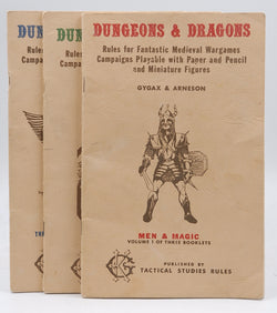 6th Printing OD&D Core Books 1-3 From OCE Set, by Gary Gygax, Dave Arneson  