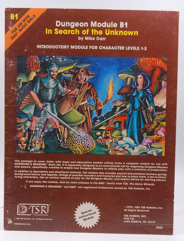 In Search of the Unknown (Dungeons & Dragons Module B1) (Dungeon module), by Mike Carr  