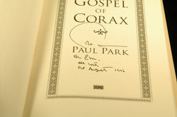 Gospel of Corax, by Park, Paul Signed First Edition