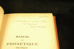 Manuel de Phon?tique pratique (Deuxi?me ?dition revue et compl?t?e), by Bruneau, Charles. Signed 