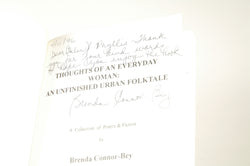 Thoughts of an Everyday Woman : An Unfinished Urban Folktale, by Connor-Bey, Brenda Signed 