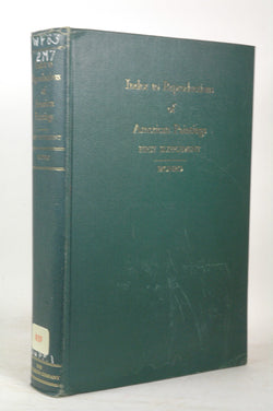 Index to Reproductions of American Paintings First Supplement a Guide to Picture, by Monro, Isabel Stevenson and Monro Kate M.  