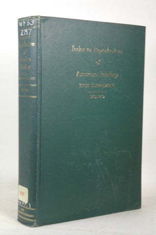 Index to Reproductions of American Paintings First Supplement a Guide to Picture, by Monro, Isabel Stevenson and Monro Kate M.  