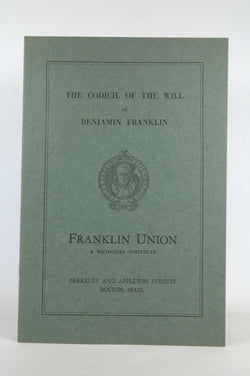 Codicil of the Will of Benjamin Franklin, by Franklin, Benjamin  