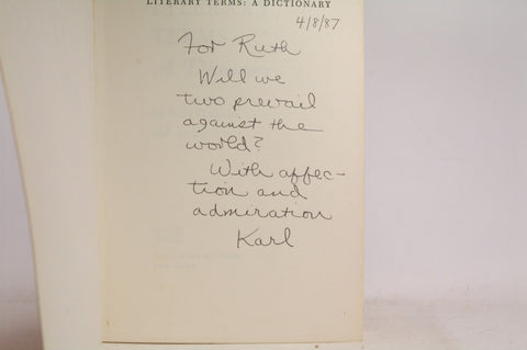 Literary Terms: A Dictionary, by Beckson, Karl Signed 