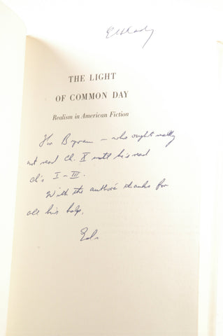 Light of Common Day: Realism in American Fiction, by Cady, Edwin H. Signed First Edition